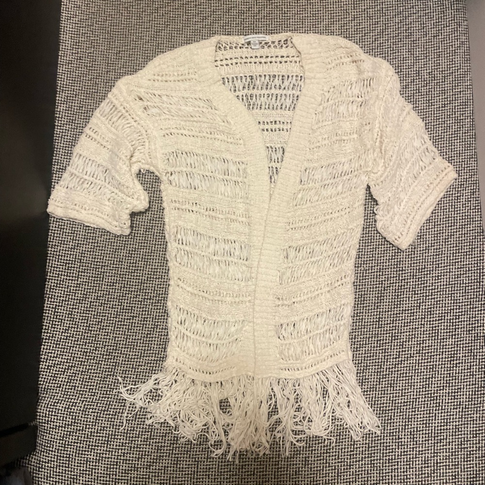 American Eagle Outfitters Cream Knit Cardigan